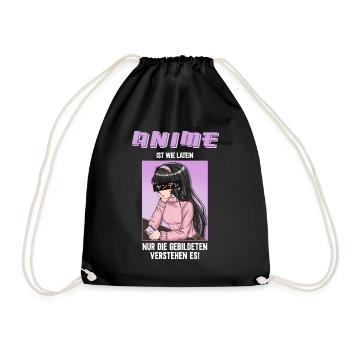Anime Ist Wie Latein I Anime Girl - Turnbeutel - Schwarz - Vorne