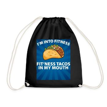 Je suis dans le fitness - tacos de fitness dans ma bouche - Sac de sport léger - noir - Devant