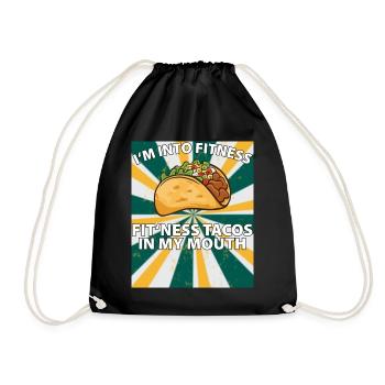Je suis dans le fitness - tacos de fitness dans ma bouche - Sac de sport léger - noir - Devant