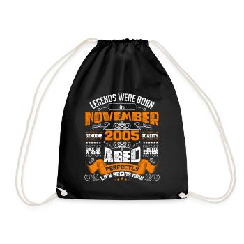 Legends were born anniversary in November 2005 - Drawstring Bag - black - Front