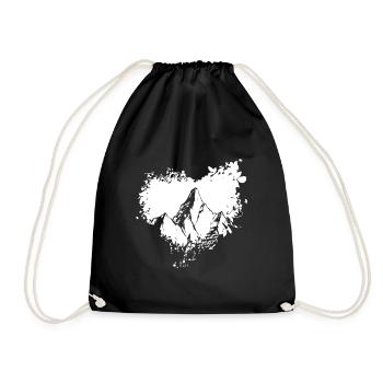 Grunge Heart - Berg - - Turnbeutel - Schwarz - Vorne