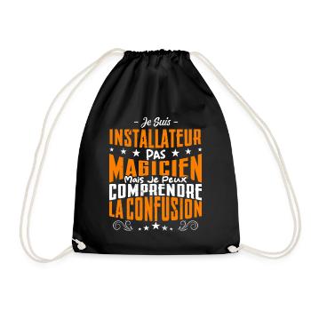 Je Suis Installateur Pas Magicien - Sac de sport léger - noir - Devant