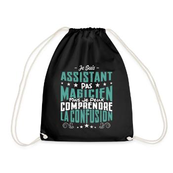Je Suis Assistant Pas Magicien - Sac de sport léger - noir - Devant