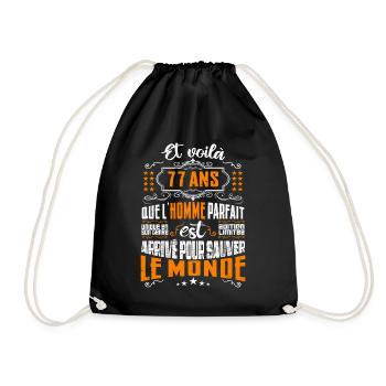 77 ans, Homme parfait, cadeau anniversaire 77ans - Sac de sport léger - noir - Devant