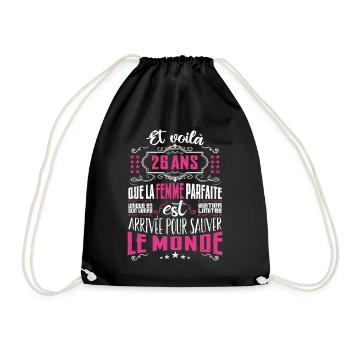 26 ans, Femme parfaite, cadeau anniversaire 22ans - Sac de sport léger - noir - Devant
