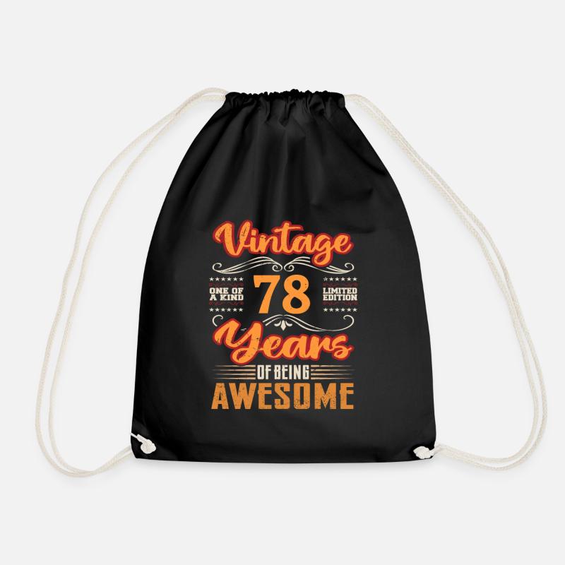 Vintage | 78 Geburtstagsgeschenkideen - Turnbeutel - Schwarz