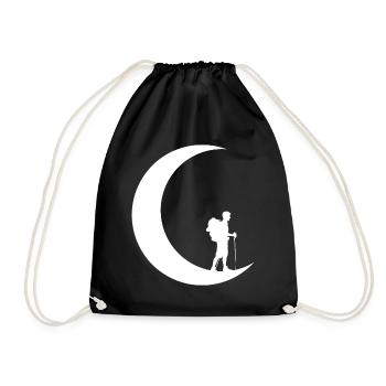Crescent Moon - Hiking - - Drawstring Bag - black - Front