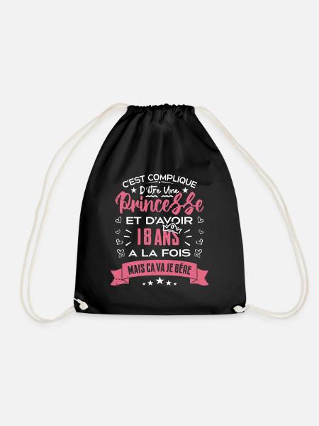 Une princesse a 18 ans, Cadeau d’anniversaire - Sac de sport léger - noir
