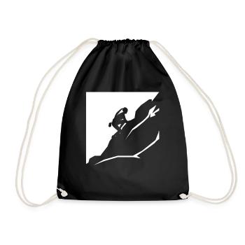 Mountains - Hiking - (11) - Drawstring Bag - black - Front
