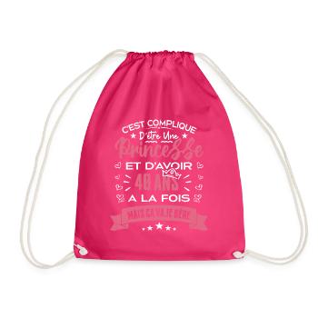 Une princesse a 40 ans, Cadeau d’anniversaire - Sac de sport léger - fuchsia - Devant