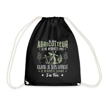 Je Suis Agriculteur | Cadeau - Sac de sport léger - noir - Devant