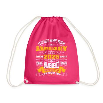 Legends were born in January 2025 | gift - Drawstring Bag - fuchsia - Front