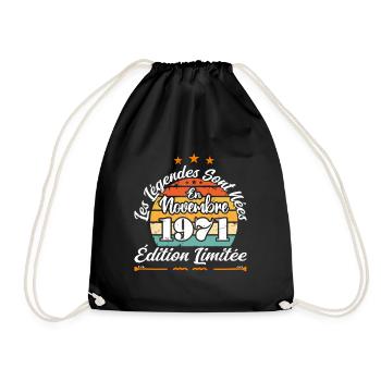 Les Légendes Sont Nées En Novembre 1971 - Sac de sport léger - noir - Devant