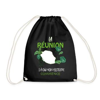 La Réunion Mon Histoire Ma Vie Cadeau Homme Femme - Sac de sport léger - noir - Devant