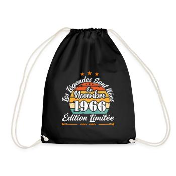 Les Légendes Sont Nées En Novembre 1966 - Sac de sport léger - noir - Devant