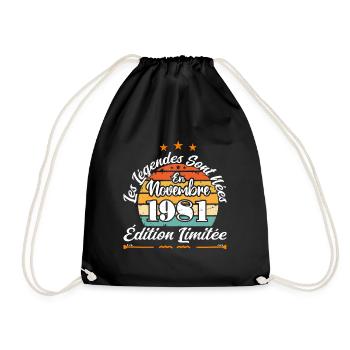 Les Légendes Sont Nées En Novembre 1981 - Sac de sport léger - noir - Devant