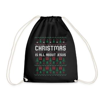 christmas is all about jesus outfit - Turnbeutel - Schwarz - Vorne