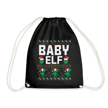 Baby Elf Weihnachts-Outfit - Turnbeutel - Schwarz - Vorne