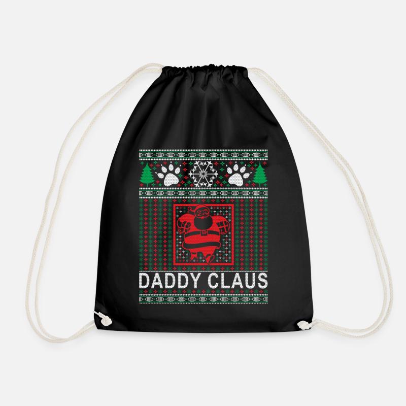 Daddy Claus Christmas Outfit - Drawstring Bag - black