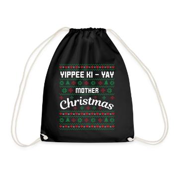 Yippee hi yay Mère de Noël - Sac de sport léger - noir - Devant
