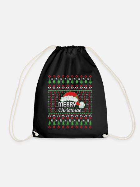 Merry Christmas - Turnbeutel - Schwarz