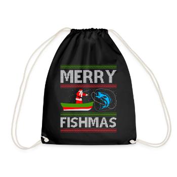 Merry FishmasOutfit - Turnbeutel - Schwarz - Vorne