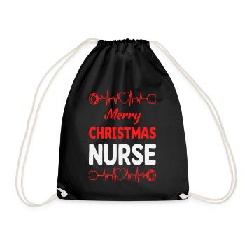 Nurse Christmas - Turnbeutel - Schwarz - Vorne