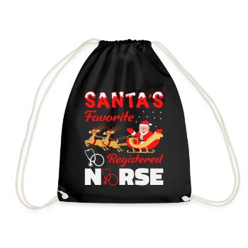 Santa's Favorite Nurse outfit - Drawstring Bag - black - Front