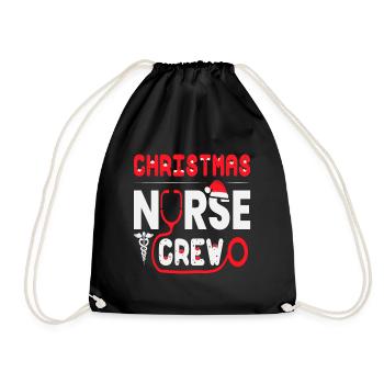 Christmas Nurse Crew Outfit - Drawstring Bag - black - Front