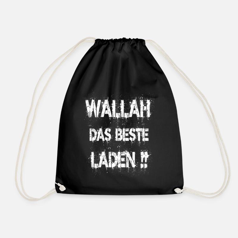 Wallah das beste laden!! Lustiges Outfit - Turnbeutel - Schwarz