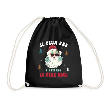 Humour Noel Je Peux Pas J'attends Le Pere Noel - Sac de sport léger - noir - Devant