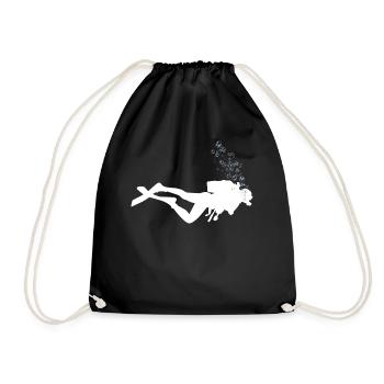 Plongeurs sous-marins sous l’eau avec des bulles d’air - Sac de sport léger - noir - Devant