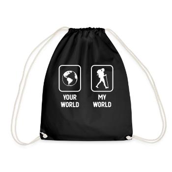 Deine Welt Meine Welt - Frauenwandern - - Turnbeutel - Schwarz - Vorne