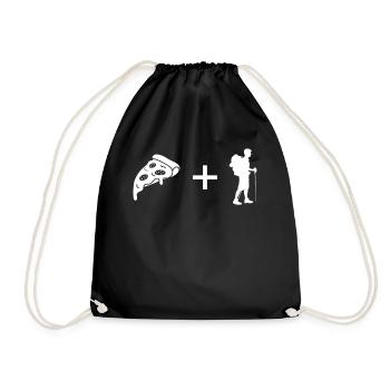 Pizza - Hiking - - Drawstring Bag - black - Front