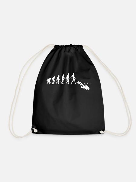 Tauchen Evolution Taucher Lustig Geschenk - Turnbeutel - Schwarz