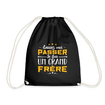 Laissez moi passer je suis un grand frère - Sac de sport léger - noir - Devant