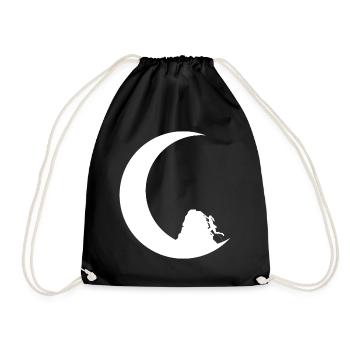 Crescent Moon - Climbing female - - Drawstring Bag - black - Front