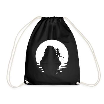Circle and Reflection - Female Climbing - - Drawstring Bag - black - Front