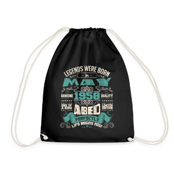 Legends were born in May 1958 | Limited Edition - Sac de sport léger - noir - Devant