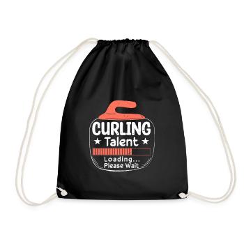 Curling Talent Loading - Drawstring Bag - black - Front