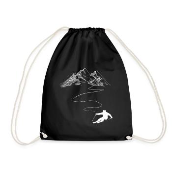 Montagne - Ligne sinueuse - Ski - (9) - Sac de sport léger - noir - Devant