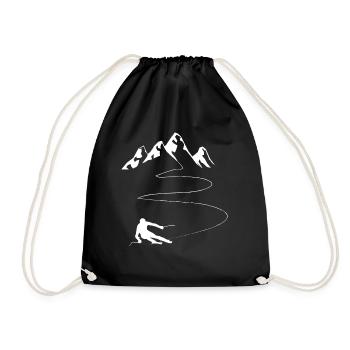 Montagne - Ligne sinueuse - Ski - (11) - Sac de sport léger - noir - Devant