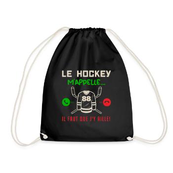le hockey m'appelle il faut que j'y aille ! cadeau - Sac de sport léger - noir - Devant
