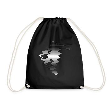 Snowboarding - (6) - Drawstring Bag - black - Front