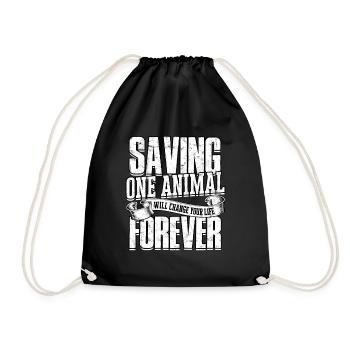 animal rescue animal welfare dog cat animal pet li - Drawstring Bag - black - Front