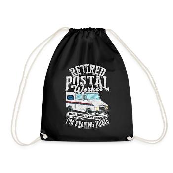 Postman Postman Post Office Gift Letter Parcel Delivery - Drawstring Bag - black - Front