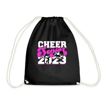cheerleader cheerleading gift sport girls ge - Drawstring Bag - black - Front