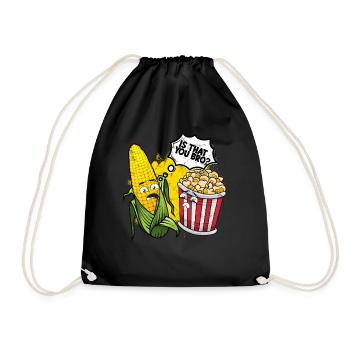 Popcorn Cinema Gift Gift Idea Film Mais Filma - Drawstring Bag - black - Front