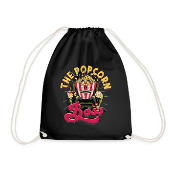 Popcorn Cinema Gift Gift Idea Film Mais Filma - Drawstring Bag - black - Front