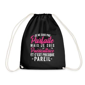 Je Ne Suis Pas Parfaite Mais Je Suis Puéricultrice - Sac de sport léger - noir - Devant